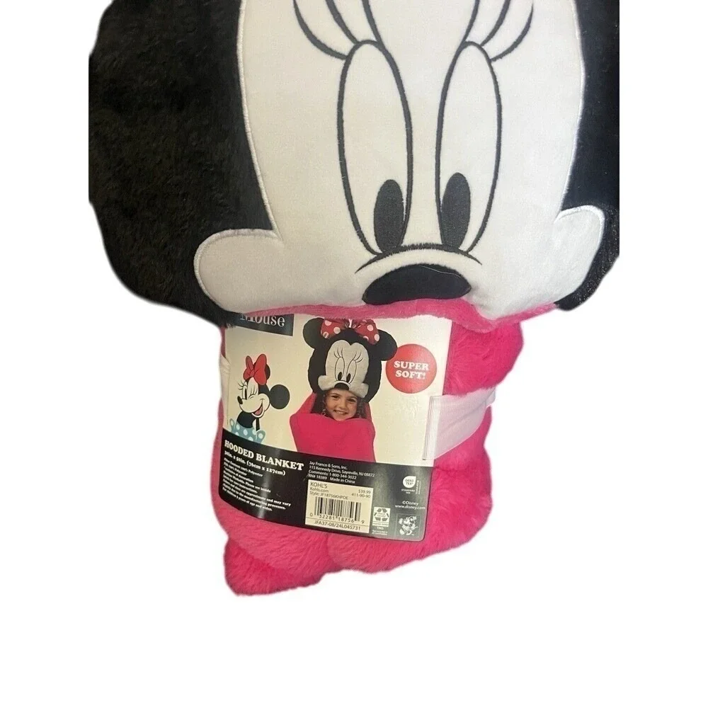Kids Disney Minnie Mouse Plush Hooded Blanket Throw 30in x 50in NEW
